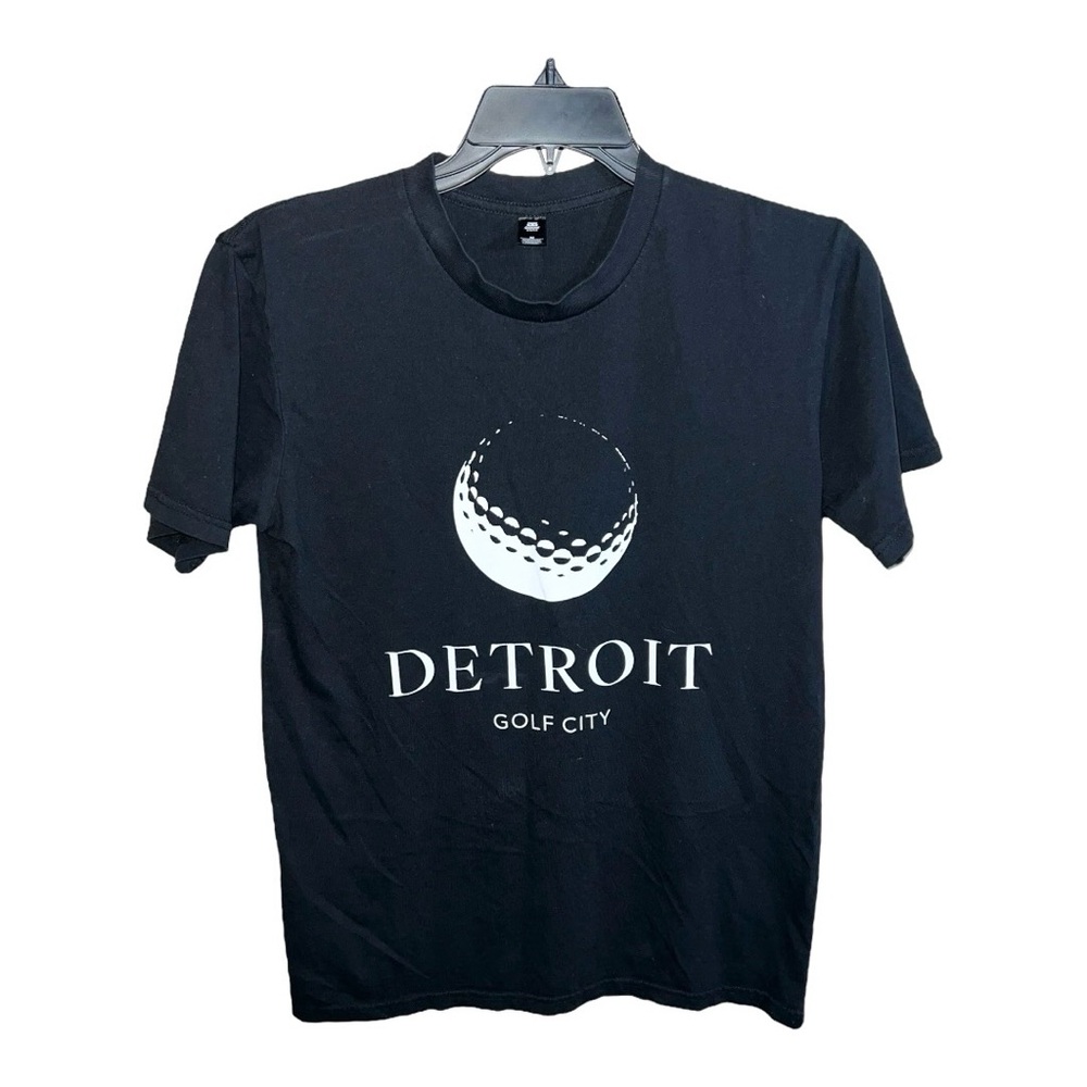 AS Colour Shirt Men’s Size M Black White Detroit Golf City Short Sleeve